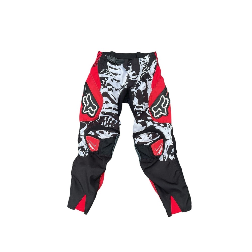 Fox 180  26" Waist Youth Racing Pants Red Black White Blue